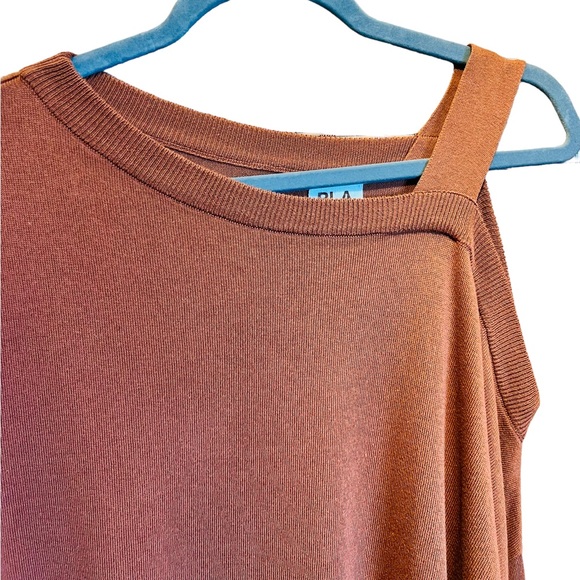 Planet Pima Cotton Cut Away Sweater Size Relaxed  Fit M Boxy Cropped Preowned - Picture 7 of 12